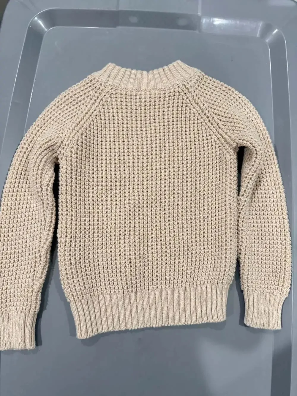 Jamie Kay Size 2Y Beige Chunky Knit Crewneck Sweater